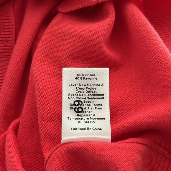 Talbots Black Label Charming Button up Cardigan Red Scalloped Design MP - Picture 7 of 7